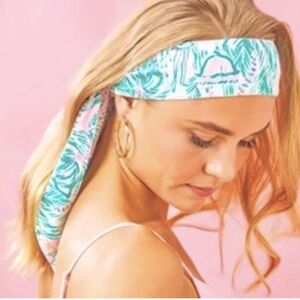 Lilly Pulitzer Bright Agate Camelflage Head Wrap & Bring Mermaid Back Scrunchie